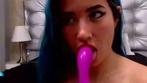 Blue Haired Girl Know How To Enjoy Things